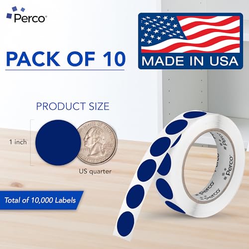 Dark Blue Perforated Round Circle Dot Sticker 1 (10 Count)