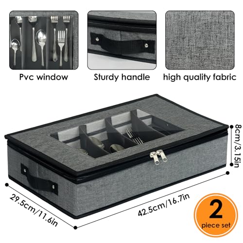 Silverware & Flatware Storage Organizer with Lid (2 Count)