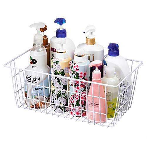 Large Freezer Baskets Metal Storage Organizer Bin Basket Wire Storage Basket for Kitchen Pantry Bathroom Set of 3 Large Metal Farmhouse Food Fruit Produce Organizer Bins (3 Count)