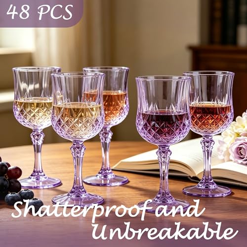 48Pack Plastic Wine Glasses (48 Count)