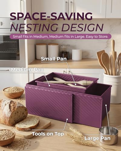 3 Piece Pullman Loaf Pan with Lid (3 Count)