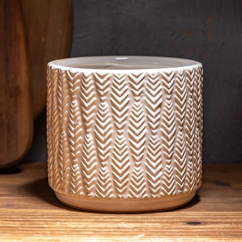 Utensil Holder Rustic Farmhouse Ceramic Utensil Crock for Countertop 5.3