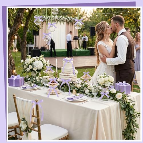 30 Pack Light Purple Bow Cake Toppers (30 Count)