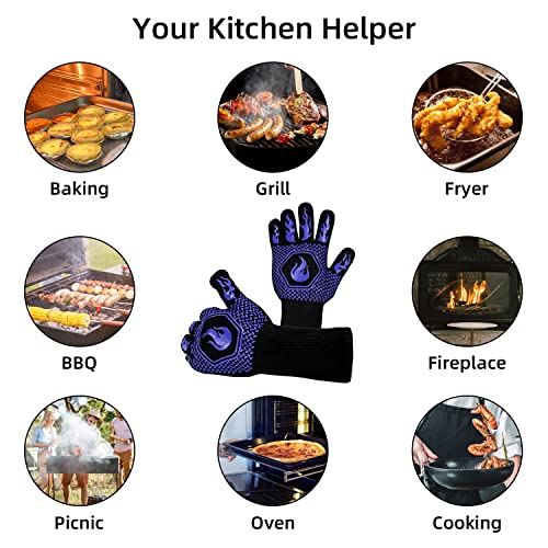 BBQ Gloves 1472F Heat Resistant Non (2 Count)