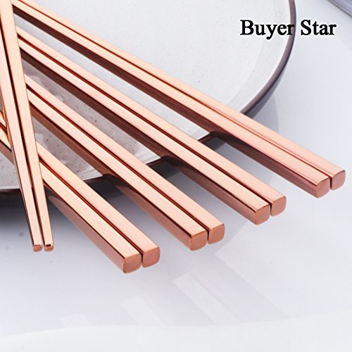 5 Pair Stainless Steel Chopsticks