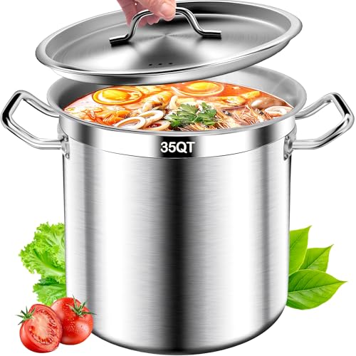 Commercial Grade Stainless Steel Stock Pot with Lid