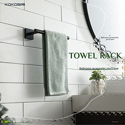 Towel Bar Matte Black Bathroom Hardware Hand Towel Rails Wall Mounted Kitchen Toilet Cabinet Paper Holder 2 Pack