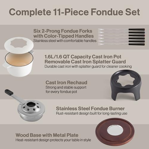 Sierra Cast Iron Fondue Set