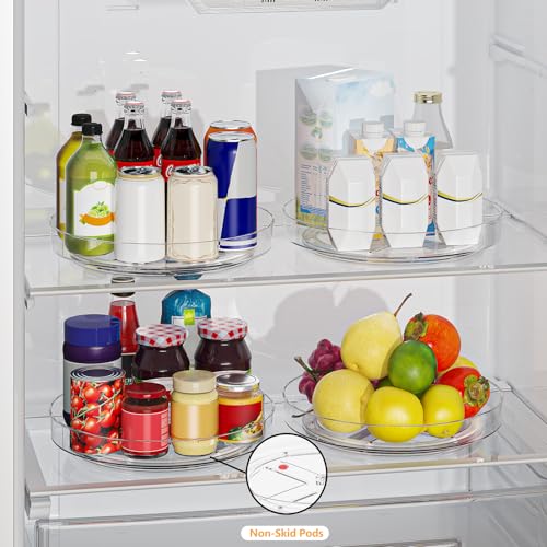 4 Pack 10 Inch Clear Lazy Susan Turntable Organizer for Cabinet (4 Count)