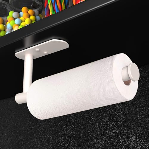 Adhesive Paper Towel Holder Under Cabinet Wall Mount for Kitchen Paper Towel