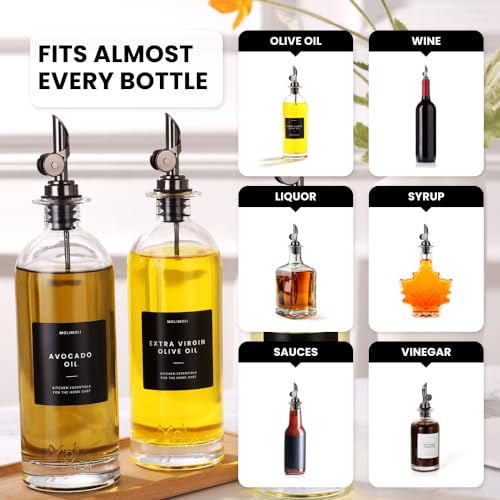 Pack of 4 Premium Liquor Pour Spout Made of Stainless Steel with Automatic Anti (4 Count)