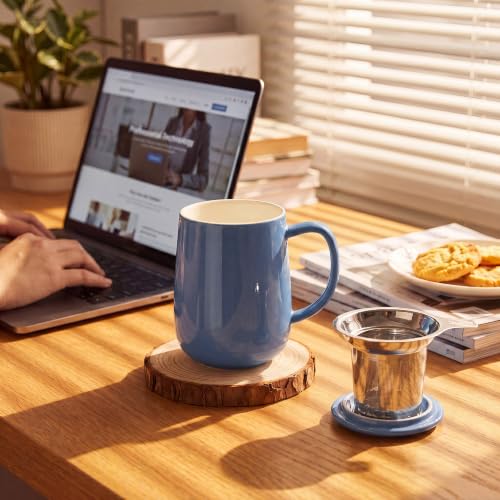 20 OZ Porcelain Tea Mug with Infuser and Lid