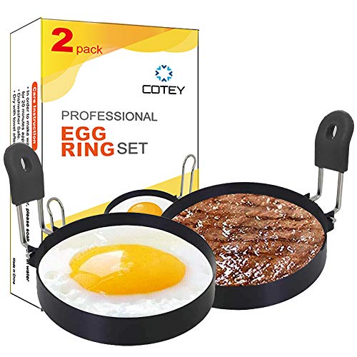 3.5" Egg Rings Set of 2 with Silicone Handle (2 Count)