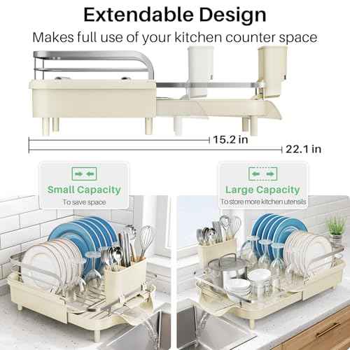 Expandable Dish Drying Rack for Kitchen Counter