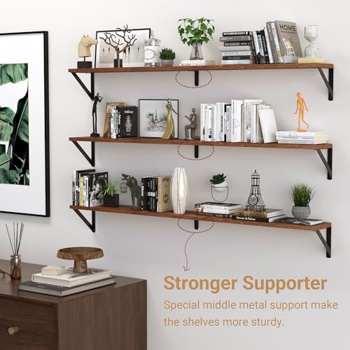 48 Inch Large Wall Bookshelves Set of 3 (3 Count)