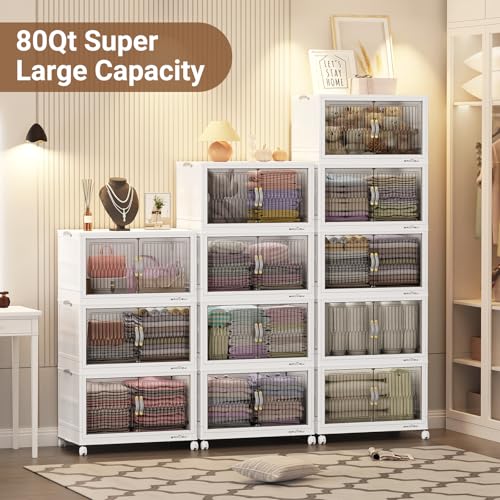 400Qt Stackable Storage Bins with Lid (5 Count)