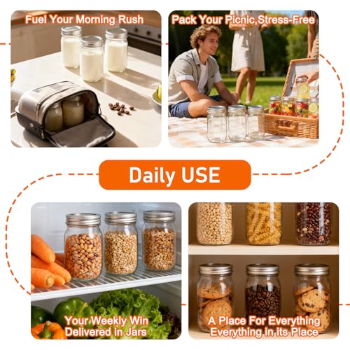 16oz Regular Mouth Mason Jars (15 Count)