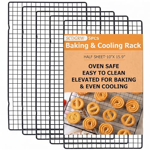 5PCS Cooling Racks for Cooking and Baking 10" x 16" Wire Rack Baking Rack (5 Count)