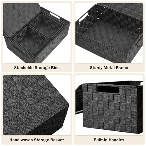 Storage Baskets with Lids (5 Count)