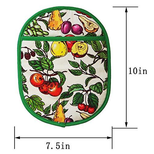 Pot Holders with Transparent Clear Silicone Shell and Nice Friut Flower (2 Count)