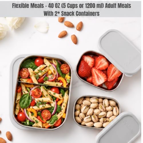 Flexibento 40 OZ Leak Proof Stainless Steel Lunch Box
