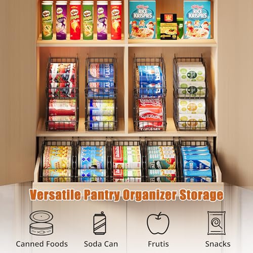 4 Pack Stackable Can Rack Organizer for Kitchen Pantry (4 Count)