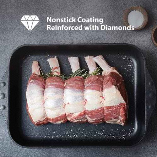 3 Piece Set Fry Pan & Casserole HD Nonstick Diamond Coated Aluminum with Lids