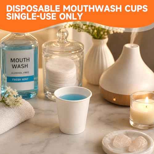 600 Pack 3 oz Bathroom Paper Cups for Mouthwash (600 Count)