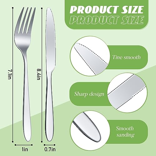 50 Pieces Stainless Steel Forks Silverware Set Dinner Forks and Knives Flatware Tableware Cutlery Set for Kitchen Restaurant (50 Count)