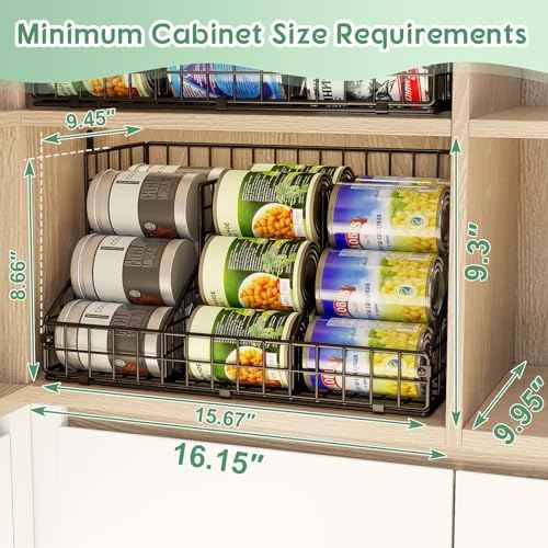 4 Pack Stackable Can Rack Organizer for Pantry Storage (4 Count)