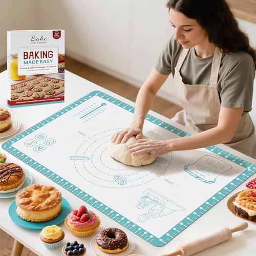 Non Stick Silicone Pastry Mat with 10 Quick Recipes