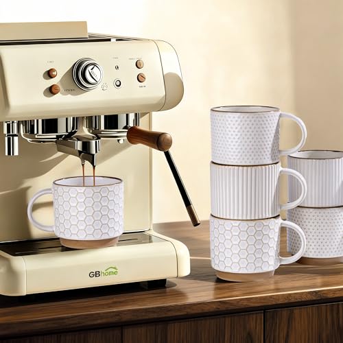 12 OZ Stackable Coffee Mugs Set of 4 (4 Count)