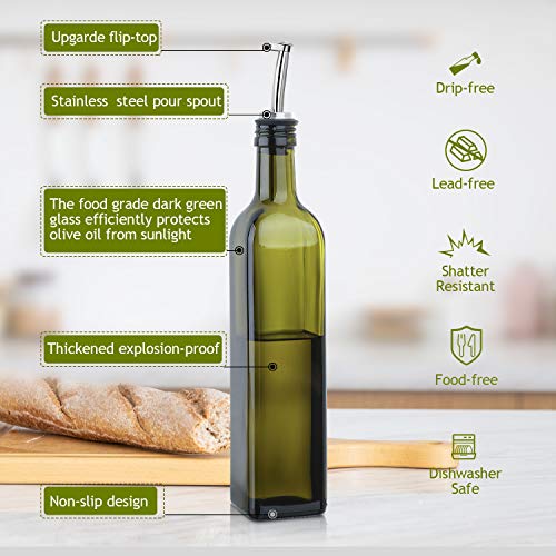17oz Glass Olive Oil Bottle Dispenser