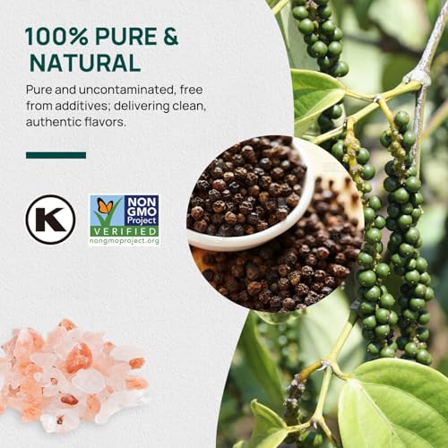 Pink Salt 20 Oz + Black Peppercorns 9.5oz (29.5 Ounce)