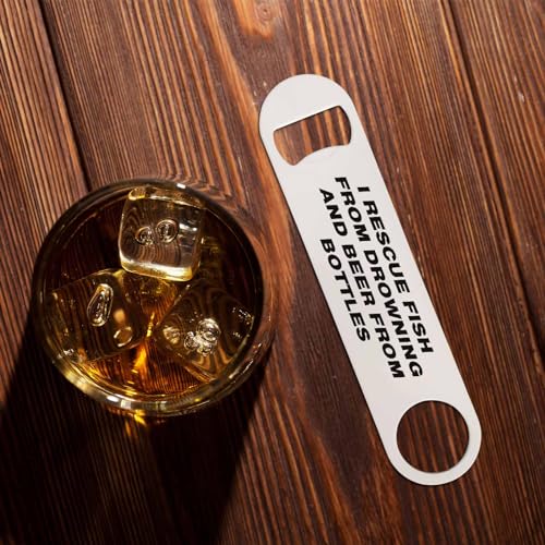 Funny Saying Stainless Steel Bottle Opener Black White Lettering Flat Beer Bottle Opener Keychain for Home Kitchen Bar Restaurant Party Birthday Gift