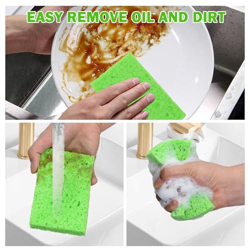 Sponge Kitchen Natural Cellulose Sponges 10 Pack Compressed Sponges for Cleaning Reusable Dish Sponge Kitchen Non (10 Count)