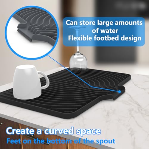 Dish Drying Mat for sink with a bulged edge