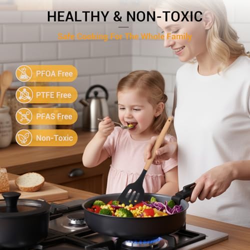 18 Piece Ceramic Pots and Pans Set Non Stick