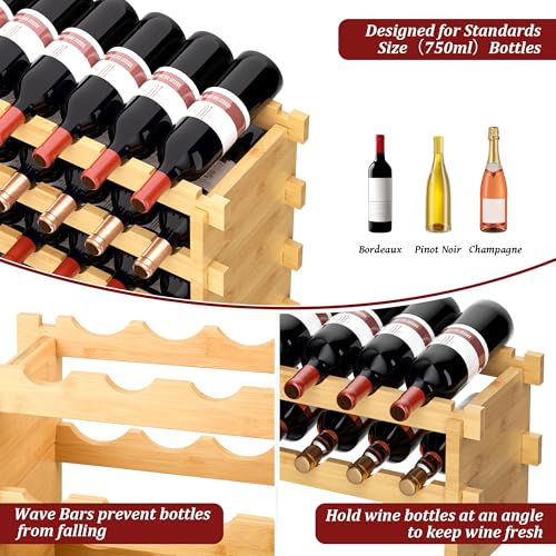 Bamboo Stackable Wine Rack (72 Count)
