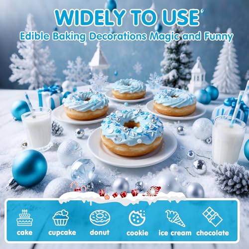 Edible Blue Silver White Sprinkles (4.5 Ounce)