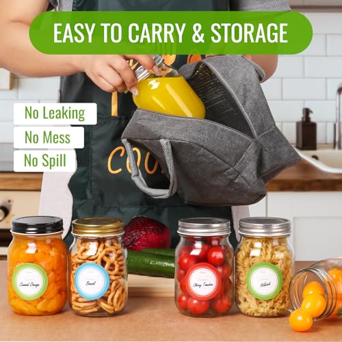 Glass Mason Jars 16 oz (16 Fl Oz)