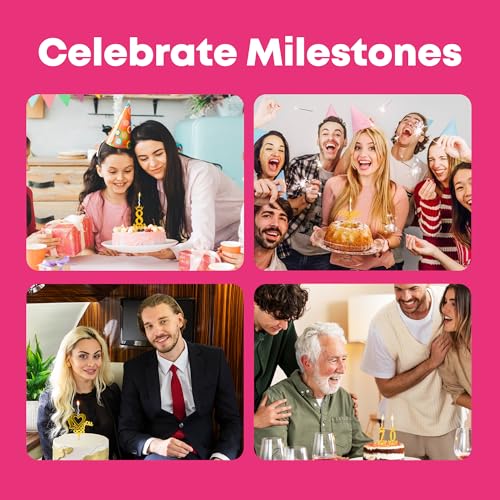 Happy Anniversary Reusable Gold Romantic Cake Candle