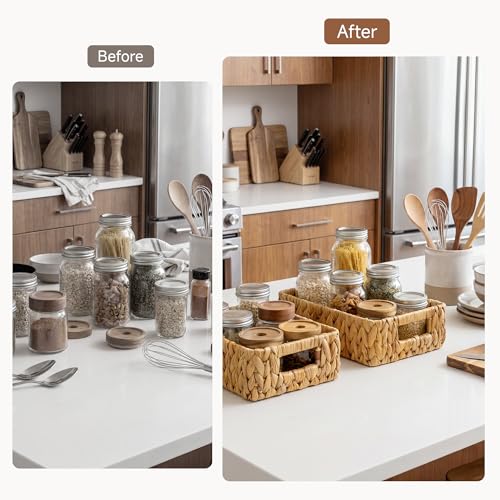 Small Wicker Baskets for Shelves (2 Count)