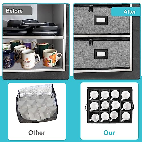 2PACK Quilted Mug Cup Storage Box (2 Count)