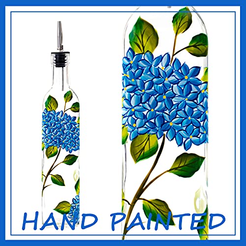 17oz Hand Painted Glass Olive Oil Bottle Dispenser
