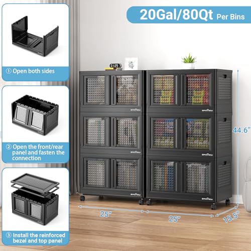 600Qt Stackable Storage Bins with Lids (6 Count)