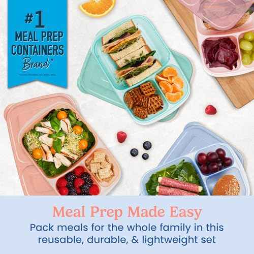Reusable, BPA-Free, Microwave, Dishwasher & Freezer-Safe, Custom-Fit Lids, Lightweight (Pastels) (4 Count)
