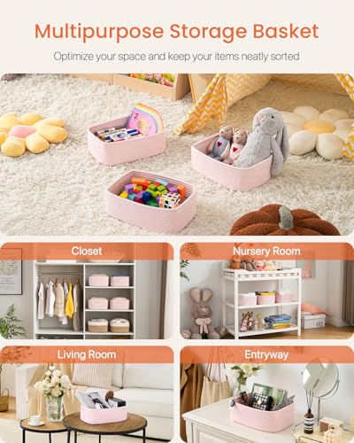 Small Woven Storage Basket for Organizing (3 Count)