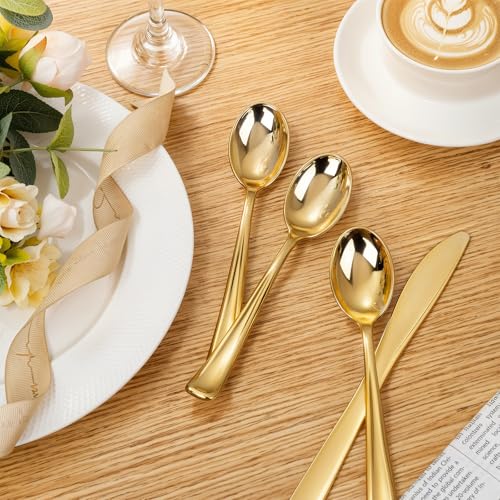 200 Pack Gold Plastic Spoons (200 Count)