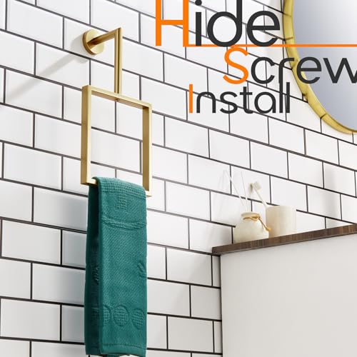 Towel Rack Black Hand Towel Ring Holder for Bathroom Wall Mount Stainless Steel Towels Hanger for Bathroom and Kitchen Decor